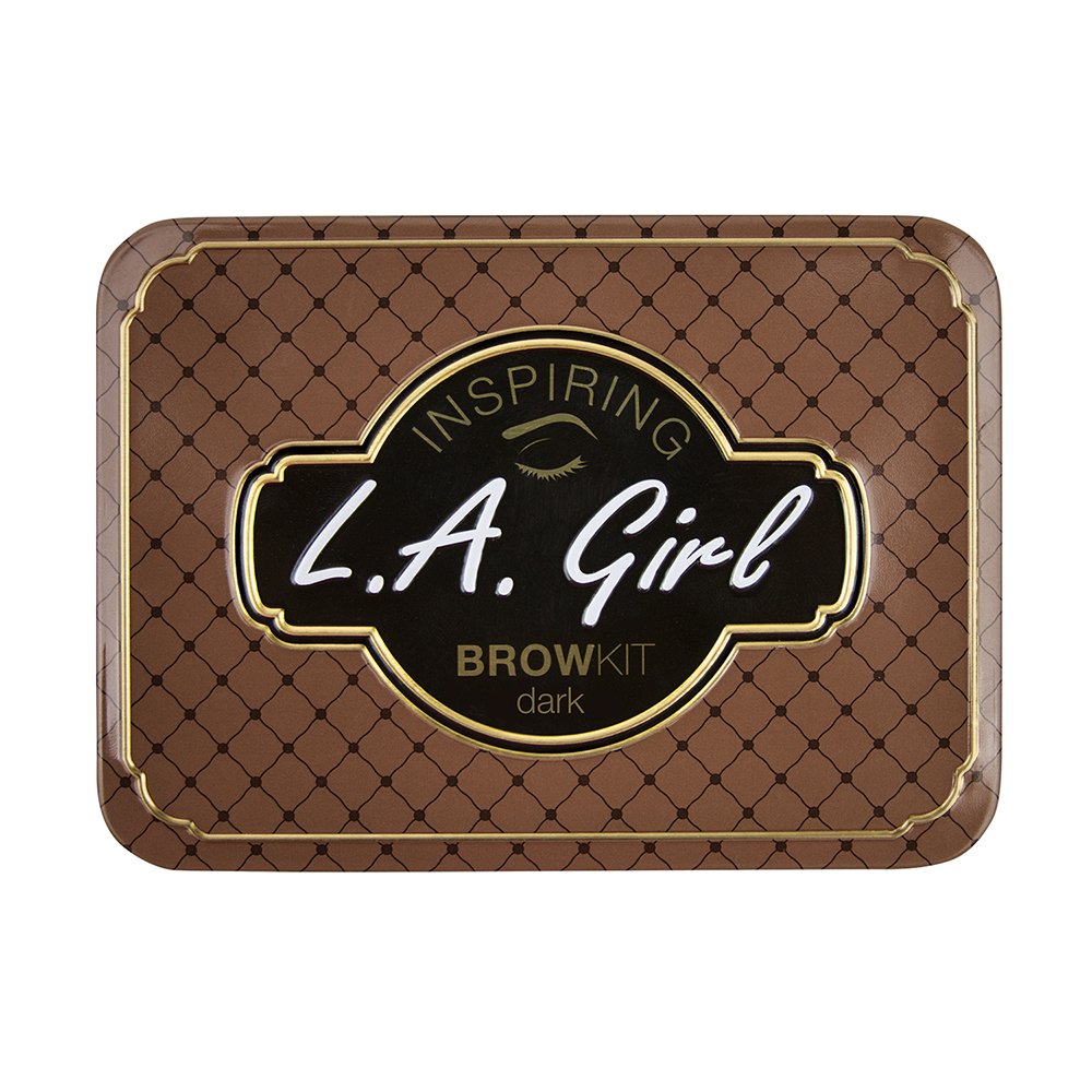 L.A.Girl Spiring Eyebrow Kit Dark and Defined | Browkit to Shape, Define and Fill the Eyebrows, Kit with 1 Brow Wax, 3 Fixing Powders, 1 Brush and 1 Tweezers, Vegan Product, Paraben & Cruelty-6.5g eyebrow kit from L.A Girls