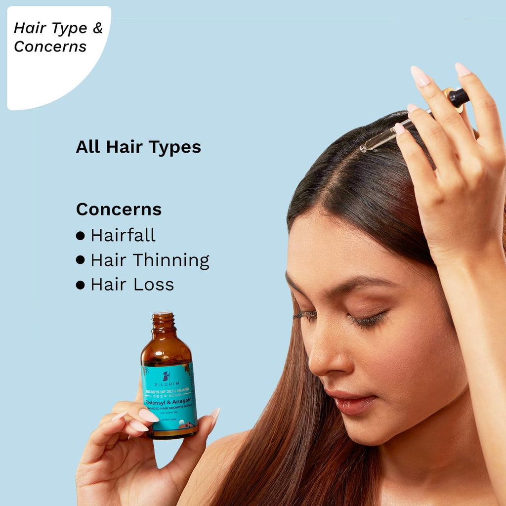 Pilgrim Redensyl 3% + Anagain 4% + Baicapil Advanced Hair Growth Serum (30ml) for Scalp with Korean Black Rice, Saw Palmetto | Control Fall, Stimulate Regrowth, Increase Density | For Women & Men