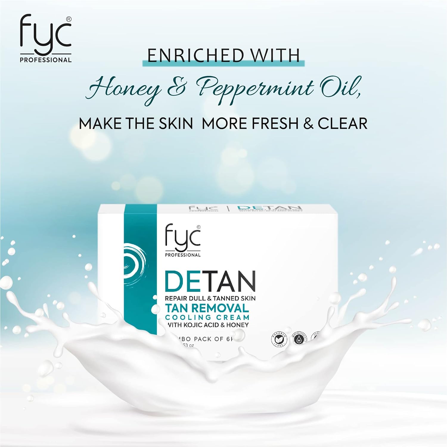 FYC Professional  DETAN TAN REMOVAL COOLING CREAM for REPAIR DULL & TANNED SKIN COMBO PACK OF 2  from FYC