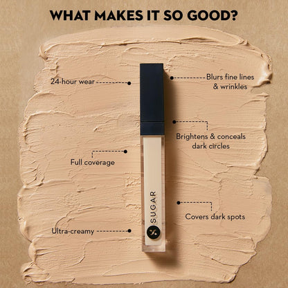 SUGAR Cosmetics - Magic Wand- Waterproof Concealer - 12 Con Leche (Light Concealer with Golden Undertone) - Long Lasting, Water-proof Concealer, Lasts Up to 8 hours  from SUGAR Cosmetics