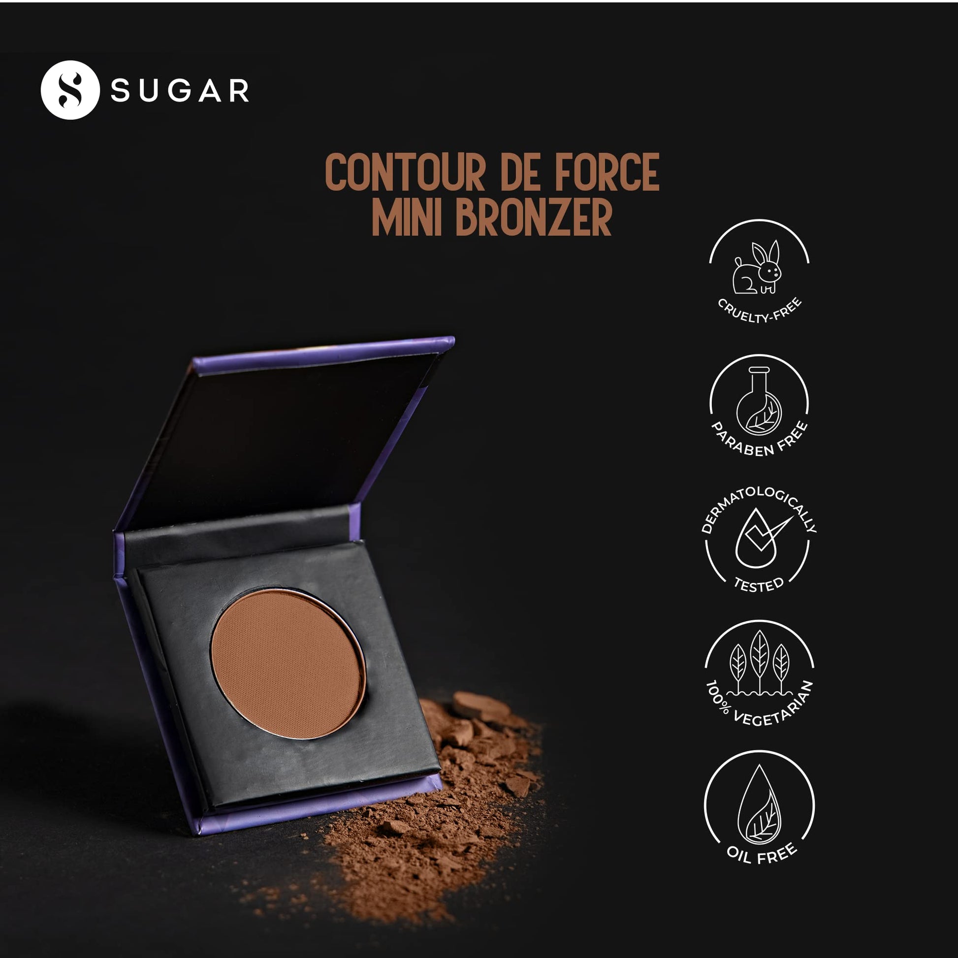 SUGAR Cosmetics Contour De Force Mini Bronzer - 02 Woody Wonder (Warm Brown)  from SUGAR Cosmetics