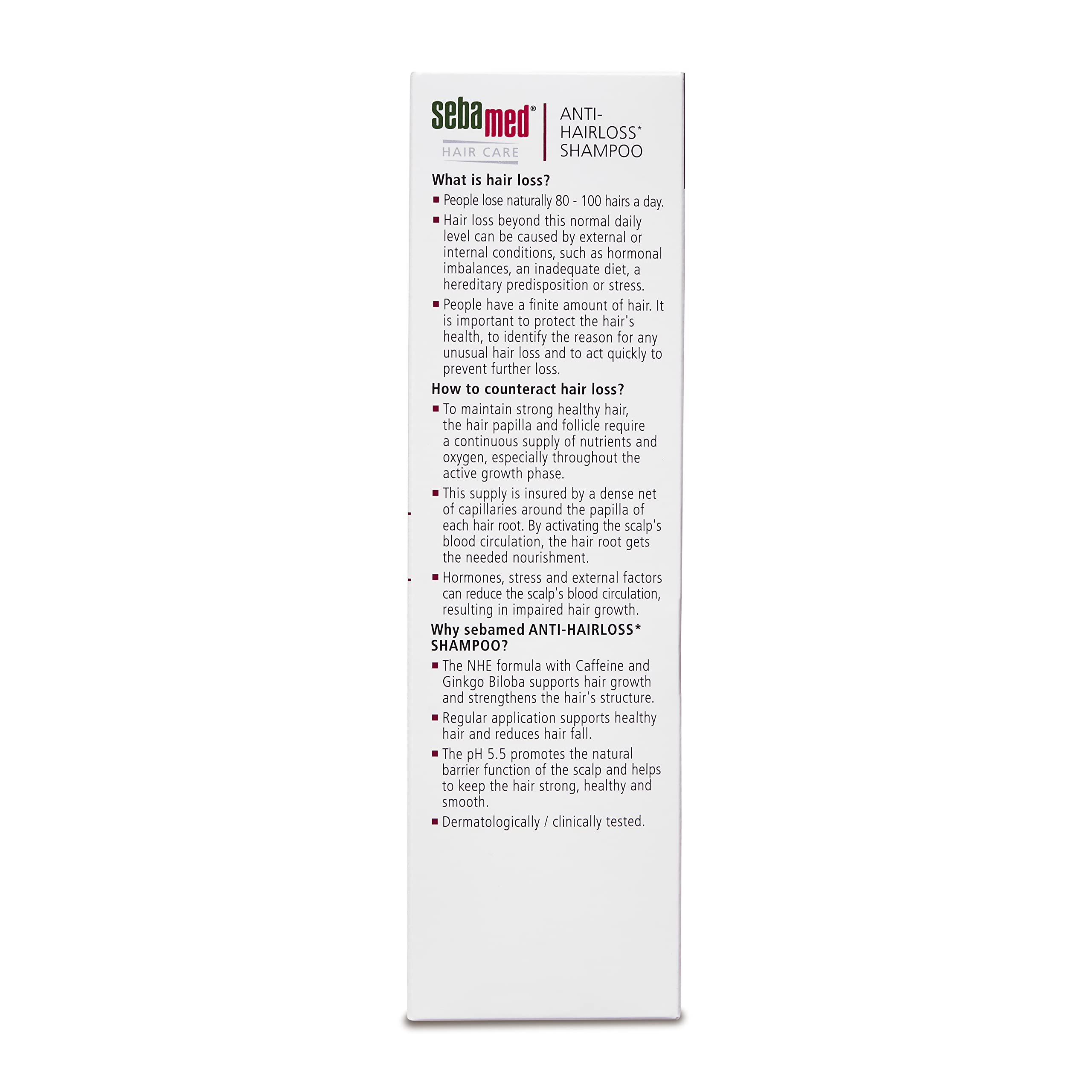 Sebamed Anti- Hairloss Shampoo 200Ml|Ph 5.5|Reduces Hairloss|Caffeine&Gingko Biloba|All Hair Types  from SebaMed