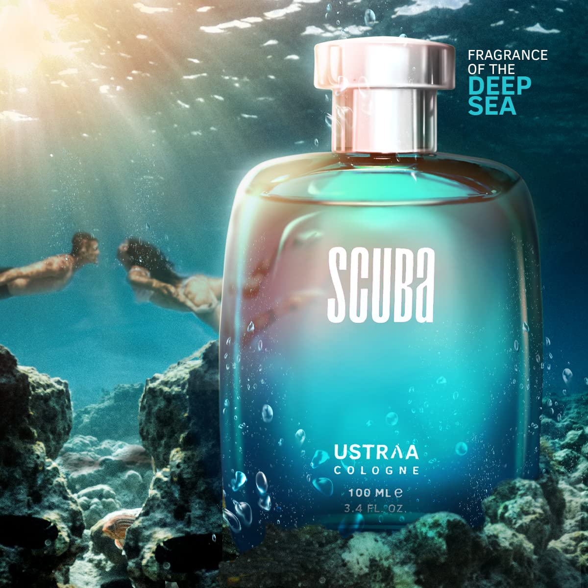 Ustraa Scuba Cologne - 100ml - Perfume for Men | With lively, spicy and deep aquatic notes | Ideal for day occasions | Long-lasting fragrance with no gas perfume from Ustraa