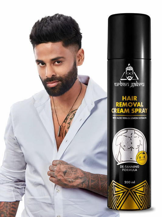 urbangabru Men Hair Removal Cream Spray|Painless Body Hair Removal Spray For Chest, Back, Legs & Under Arms (200 Ml) (Hair Removal Cream Spray - 200Ml)  from urbangabru