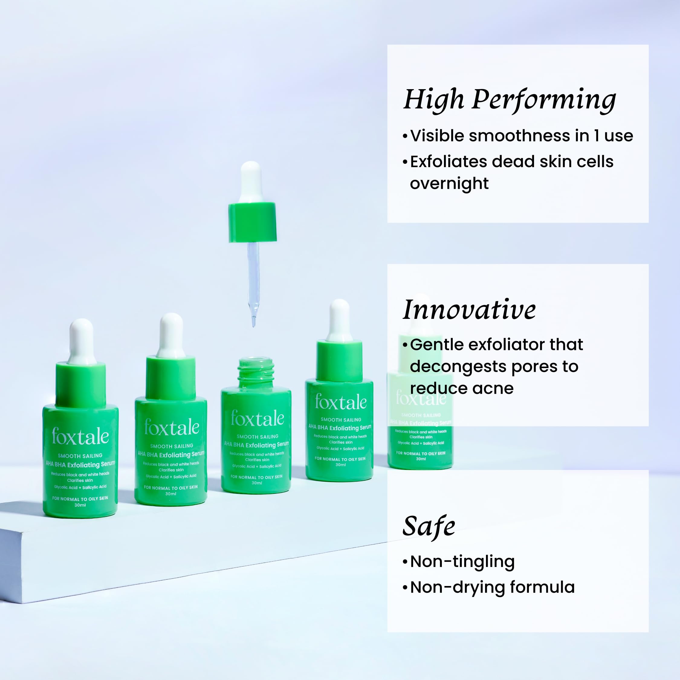 Foxtale 2% Salicylic Acid Serum for Acne, Blackheads, Open Pores, Dark Spots| 2% Glycolic Acid, Niacinamide| Reduces Excess Oil, Bumpy Texture| Exfoliating for Oily, Acne-Prone Skin| Men, Women- 30 ml  from FoxTale