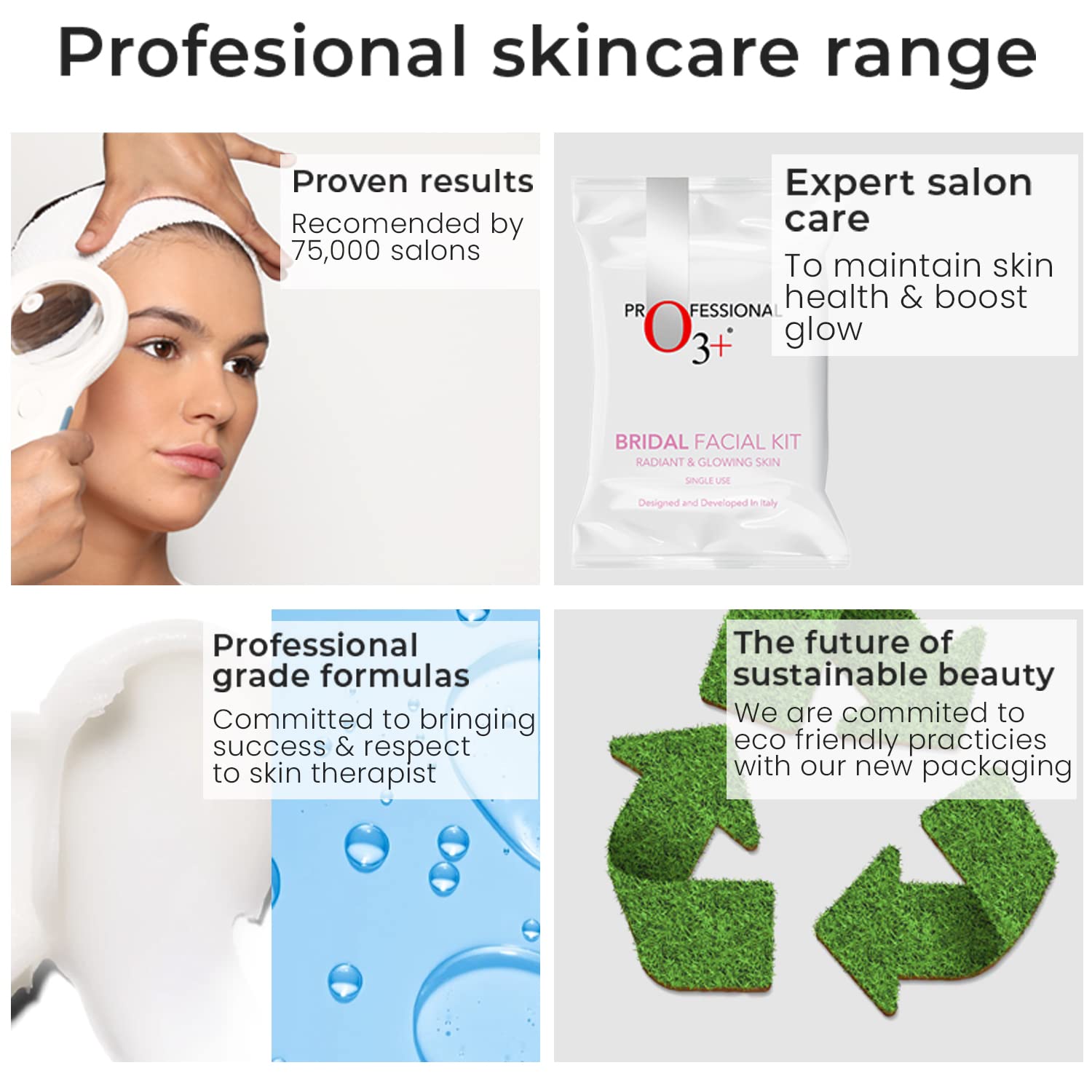 O3+ Bridal Facial Kit for Radiant & Glowing Skin - Suitable for All Skin Types (60g+69ml, Single Use)  from O3+