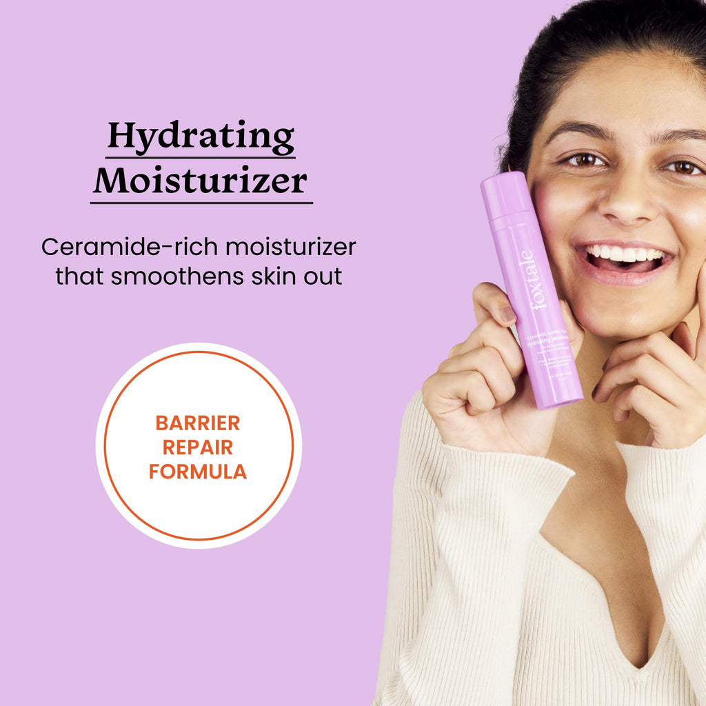 Foxtale 5x Hydrating Ceramide Moisturizer for Face | Micro Hyaluronic Acid & 3 Ceramides | Lightweight | Fast Absorbing | Repairs Skin Barrier and Texture | Men & Women - 50ml  from FoxTale