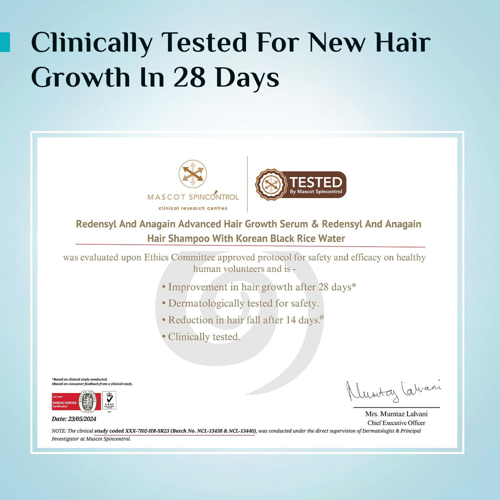 Pilgrim Redensyl 3% + Anagain 4% + Baicapil Advanced Hair Growth Serum (30ml) for Scalp with Korean Black Rice, Saw Palmetto | Control Fall, Stimulate Regrowth, Increase Density | For Women & Men
