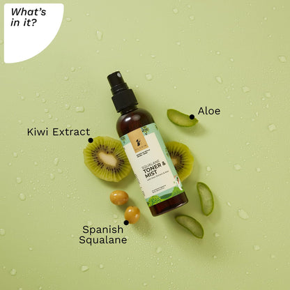 PILGRIM Spanish Squalane Face Toner for glowing skin | Refreshes & hydrates skin | Alcohol-free toner for open pores tightening|Toner for oily skin|Toner for acne prone skin | Toner for dry skin|100ml toner from Pilgrim