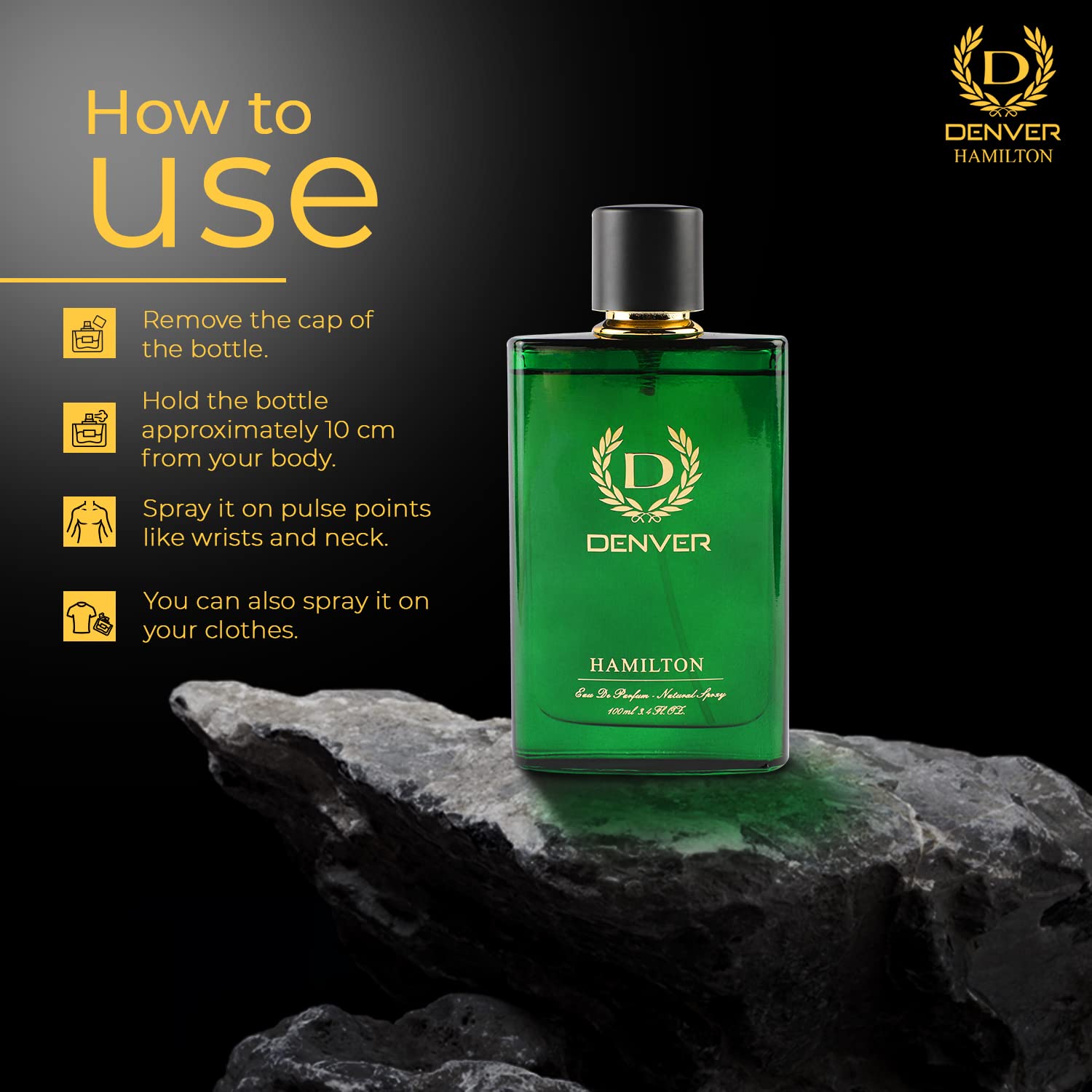 DENVER Hamilton Perfume - 100ML | Long Lasting Perfume Body Scent for Men  from Denver