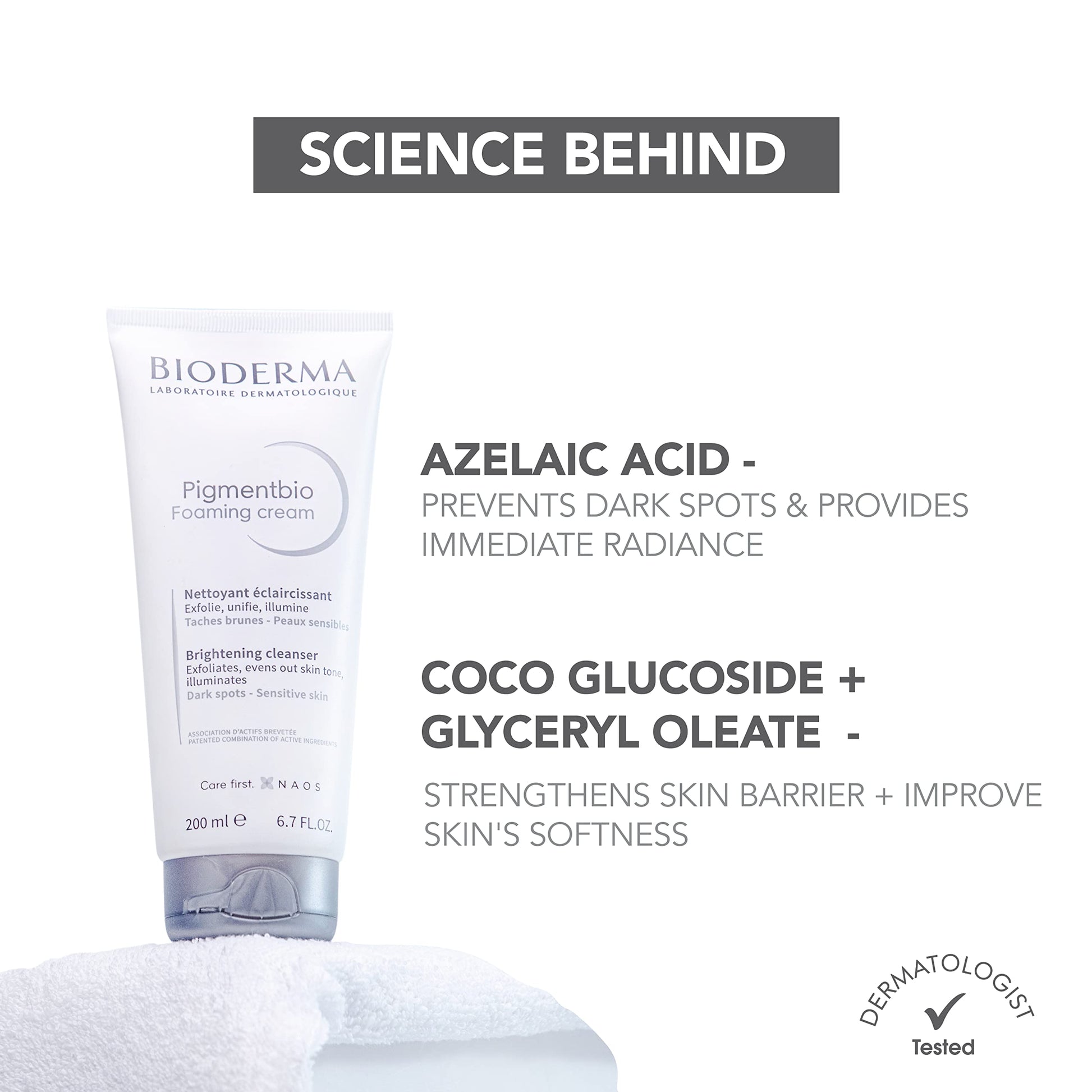 Bioderma Pigmentbio Foaming Cream Brightening Exfoliating Cleanser (Face & Body Wash) For Brightened Skin, 200 ml cleanser from Bioderma
