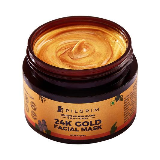 Pilgrim 24K Gold face mask for glowing skin | 24K Gold face pack for glowing skin, skin hydrating, boosts collagen and restoring skin radiance | For All Skin Types | For Men & Women | 50gm  from Pilgrim