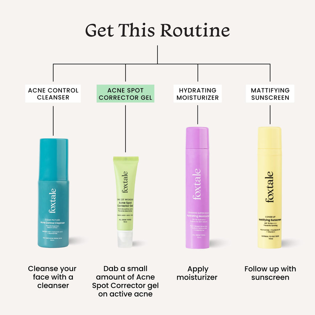 Foxtale Acne Gel| Reduces Pimples Overnight and Prevents Acne Scars| Spot Corrector for Oily, Acne Prone Skin| 2% Azelaic Acid,2% Salicylic Acid, 3% Glycolic Acid, Niacinamide| Men&Women-15ml  from FoxTale