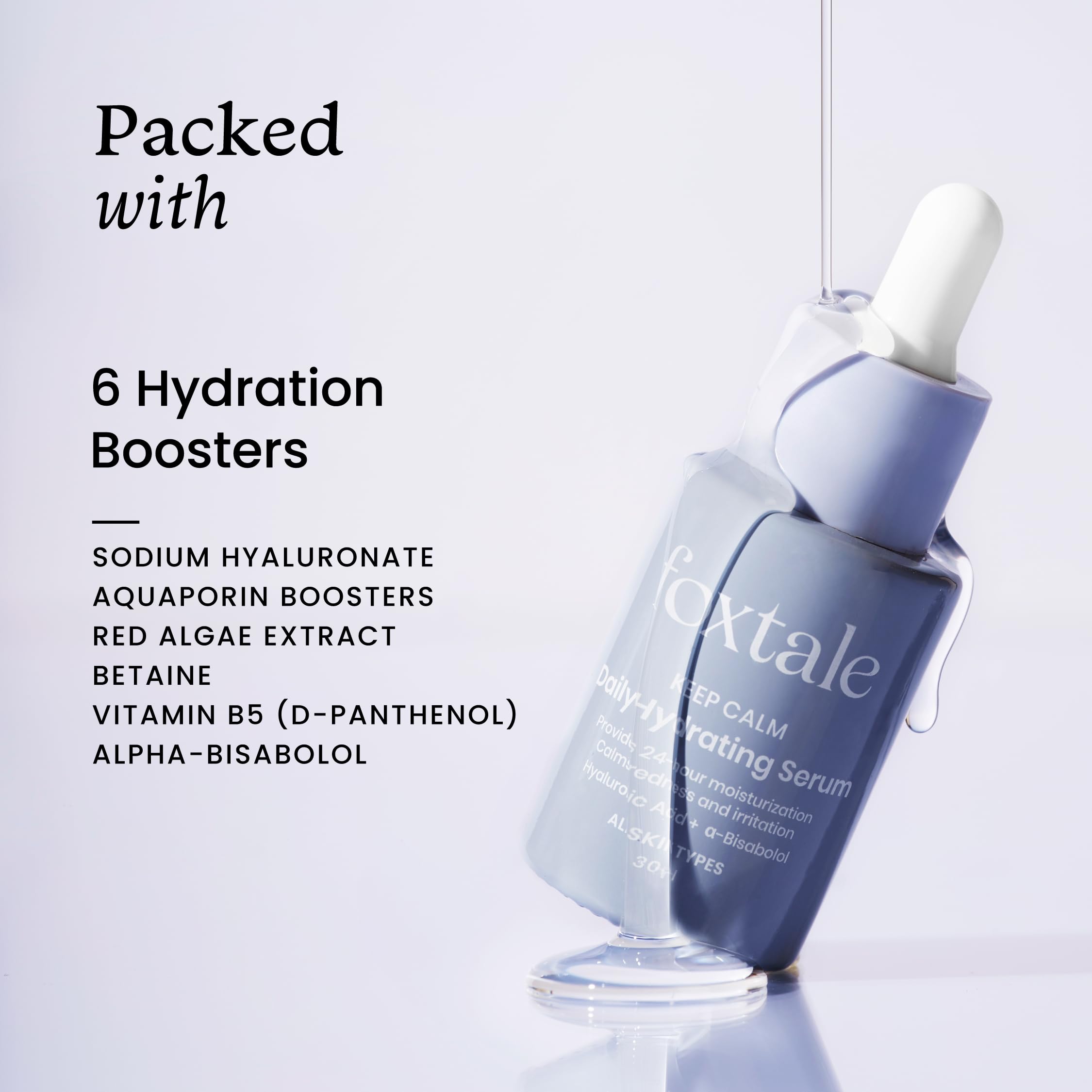 Foxtale Hyaluronic Acid Serum for Plump, Glowing Skin with Vitamin B5, Betaine | Intense 24-Hour Hydration, Brightening | Reduction in Fine Lines & Inflammation | For Dry, Sensitive Skin | Men & Women - 30 ml  from FoxTale