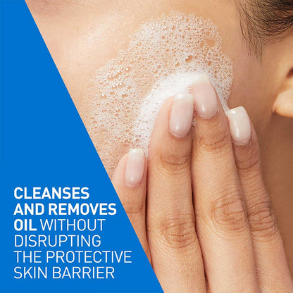 CeraVe Foaming Cleanser For Normal To Oily Skin (473ml) - Dermatologist-Developed Facewash | Non-Comedogenic And Fragrance-Free Cleansers For Acne-Prone Skin cleansing foam from cerave