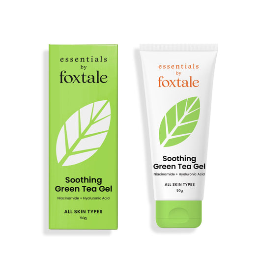 Foxtale Essentials Green Tea Oil-Free Gel Moisturizer for Face | Hyaluronic Acid, Niacinamide, Betaine | Hydrates, Brightens and Prevents Acne | Lightweight for Oily, Acne-Prone Skin | Men & Women - 50g  from FoxTale