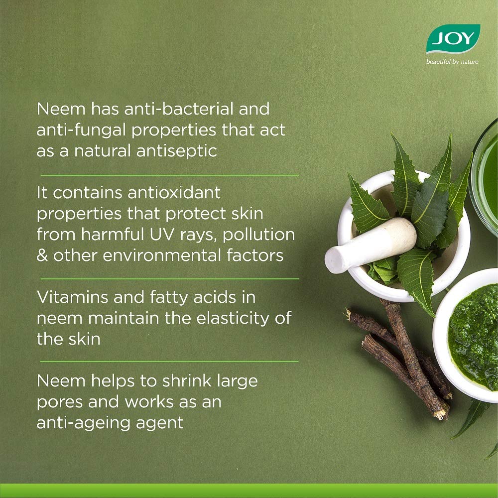 Joy Natural Skin Purifying Neem Face Wash for Acne & Pimples (2X100ml) | Removes Impurities & Reveals Natural Glow | For All Skin Types, Men & Women  from JOY