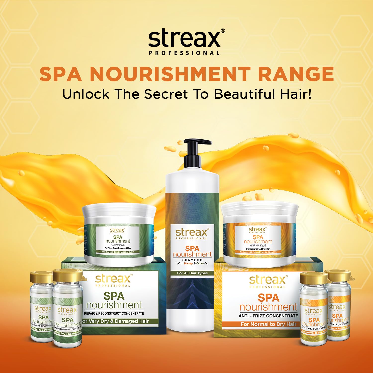 Streax Professional Spa Nourishment Hair Masque For Women | Normal To Dry Hair | Enriched With Honey & Vitamin E | Conditions, Softens & Detangles Hair | Reveals Softer, Smoother & Shinier Hair, 200 g  from Streax