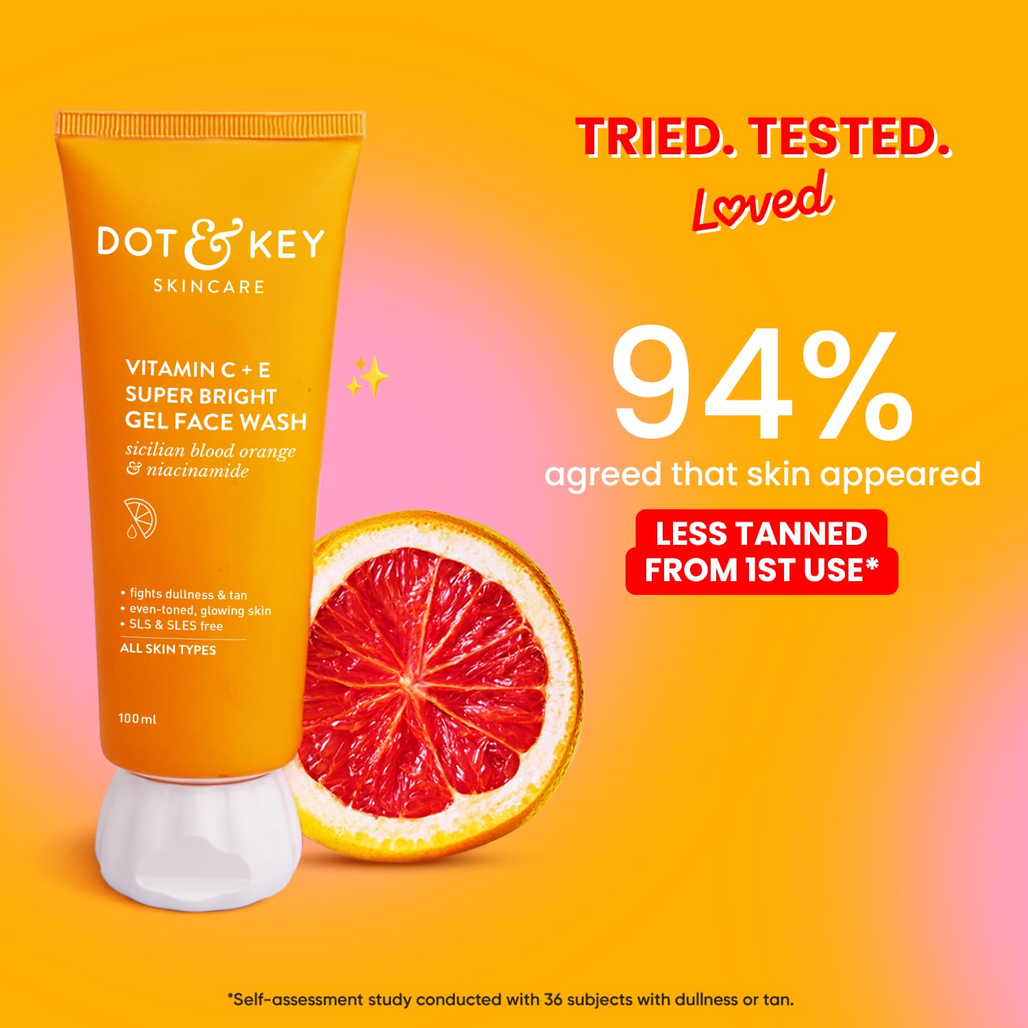 DOT & KEY Vitamin C + E Super Bright Gel Face Wash For Glowing And Brightening Skin | All Skin Types|With Triple Vitamin C| Face Wash For Women & Men|100 Ml