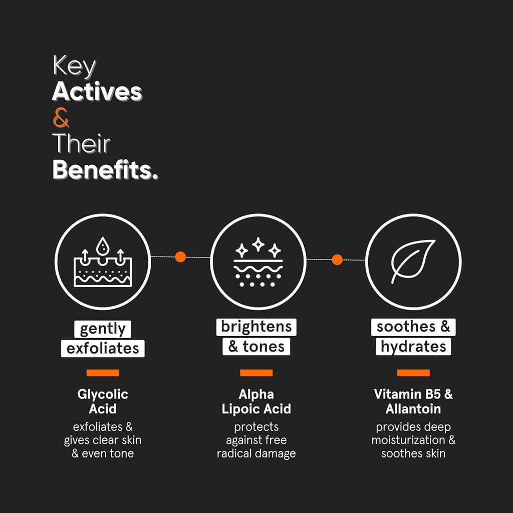 Minimalist 7% ALA + Glycolic Brightening Face Wash | Cleanser with ALA For Glowing Skin, AHA for Exfoliation and Vitamin B5 For Hydration | Sulphate-free | Fragrance-free | For Women & Men | 100 ml