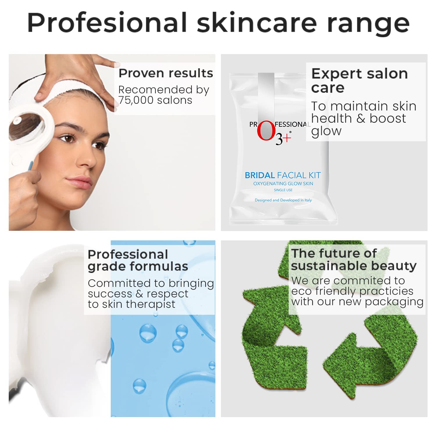 O3+ Bridal Facial Kit Oxygenating Glow Skin for Deep Cleansing, Bright & Radiant Complexion Suitable for All Skin Types (42g+50ml Single use Kit)  from O3+