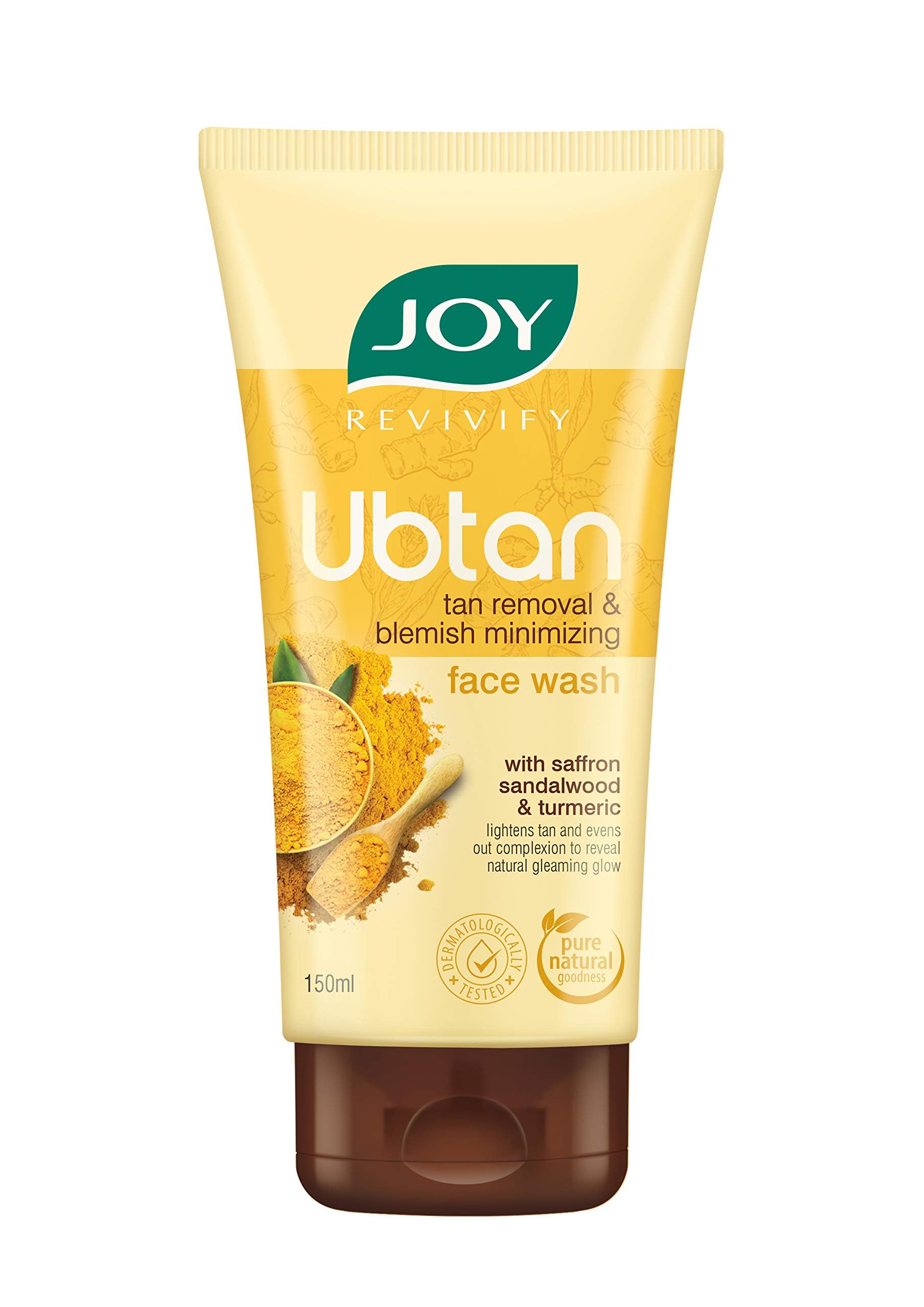 Joy Tan Removal Ubtan Face Wash For Bright & Glowing Skin (150ml) | Natural Face Wash with Turmeric & Saffron for Acne & Tan Removal | Face Wash for Men & Women  from JOY
