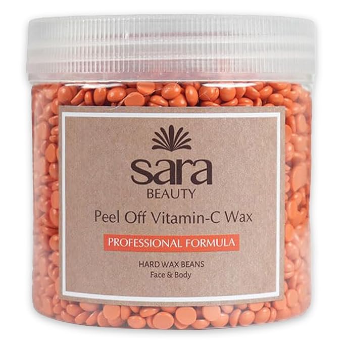 SARA Professional Peel Off Vitamin C Bean Wax | Perfect For Face & Body, 400gm body wax from SARA BEAUTY