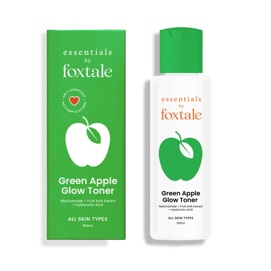 Foxtale Essentials Daily Green Apple Glow Toner with Niacinamide | Fruit AHA Extract and Hyaluronic Acid | Clinically Proven Brightening Ingredients | All Skin Types | Men & Women - 100ml  from FoxTale