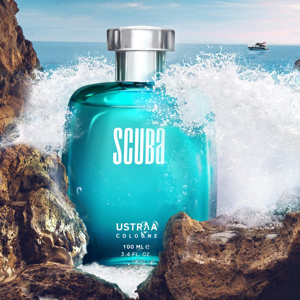 Ustraa Scuba Cologne - 100ml - Perfume for Men | With lively, spicy and deep aquatic notes | Ideal for day occasions | Long-lasting fragrance with no gas perfume from Ustraa