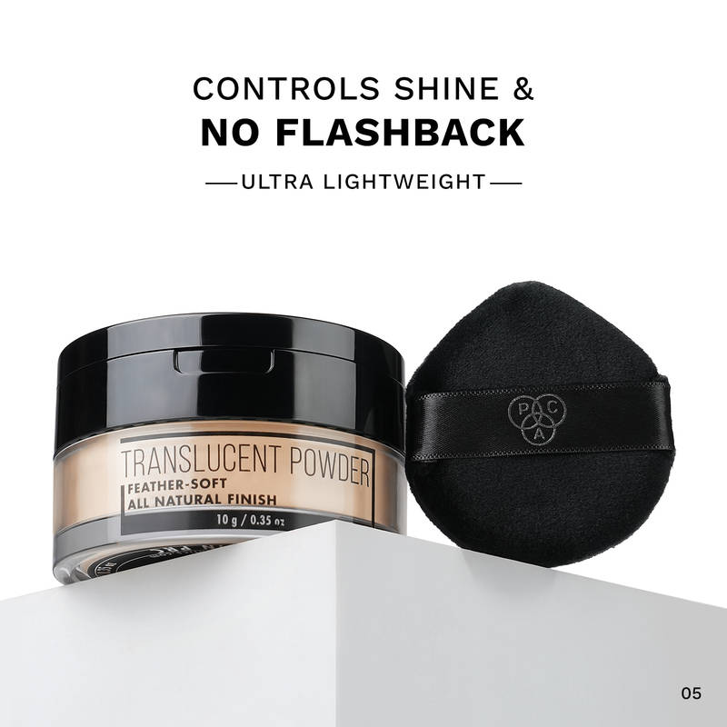 PAC Translucent Powder - Controls Shine, Prevents Flashbacks, Lightweight Setting Powder