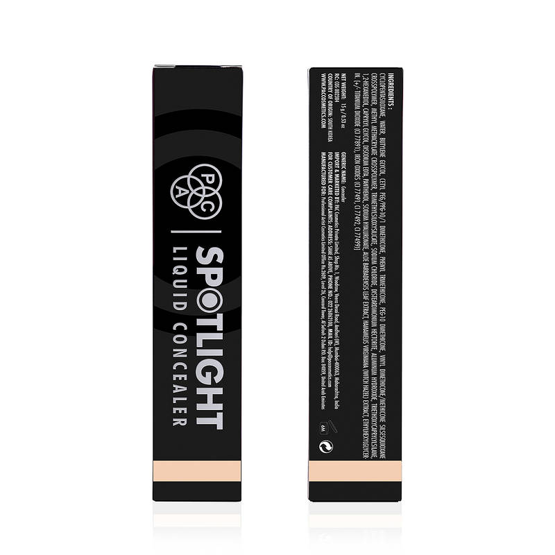 PAC Spotlight Liquid Concealer - Full Coverage Self Setting Creaseproof Formula