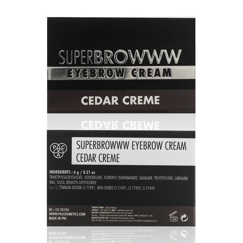 PAC SuperBrowww Cream - Highly Pigmented Brow Pomade, Long Lasting & Smudgeproof