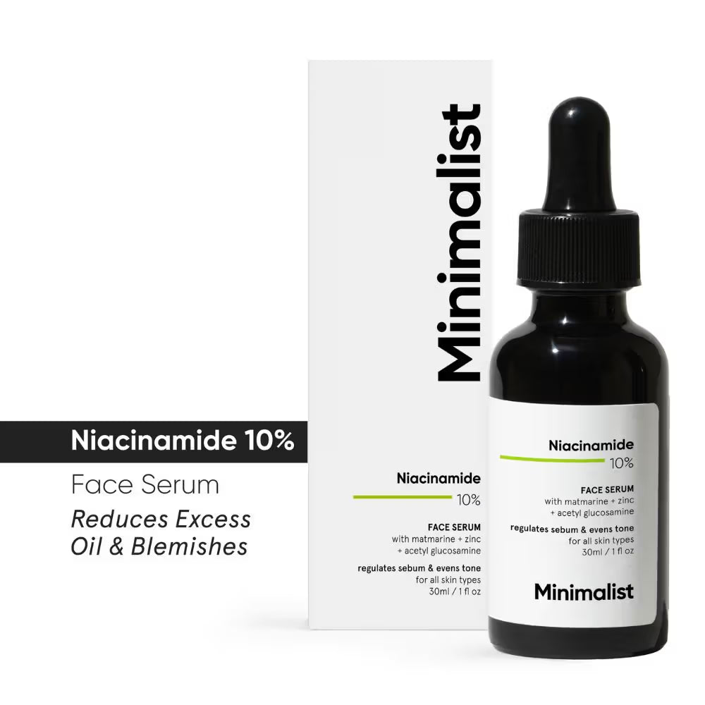 Minimalist 10% Niacinamide Face Serum With Matmarine + Zinc For Reducing Oil & Blemishes (30ml)