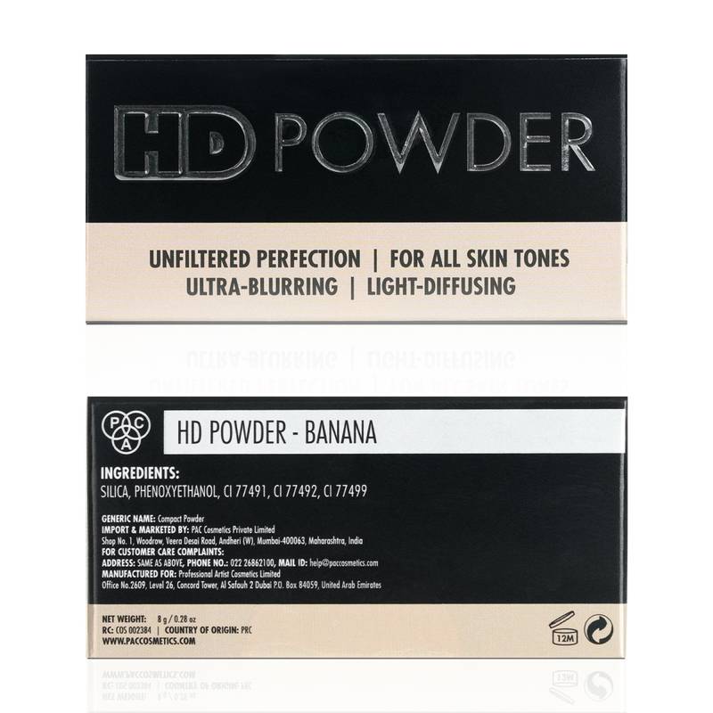 PAC HD Powder - Absorbs Oil & Shine, Ultra Blurring Matte Finish, Prevents Flashbacks
