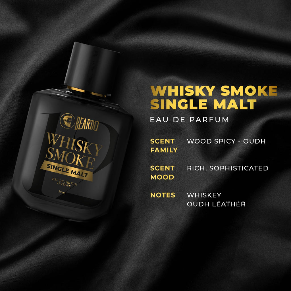 Beardo SINGLE MALT Whisky Smoke Perfume for men, 50ml | INTENSE EAU DE PARFUM - Highly Concentrated | Spicy, Woody - Oudh - Luxury Perfume | Ideal Gift for men perfume from BEARDO