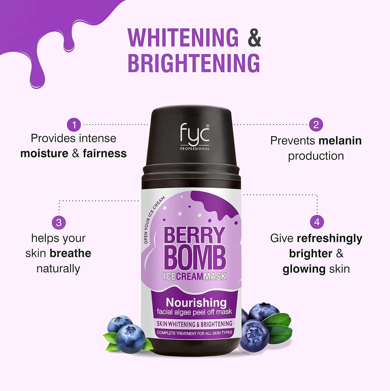 FYC Professional  BERRY BOMB ICE CREAM MASK FOR SKIN WHITENING & BRIGHTENING  from FYC