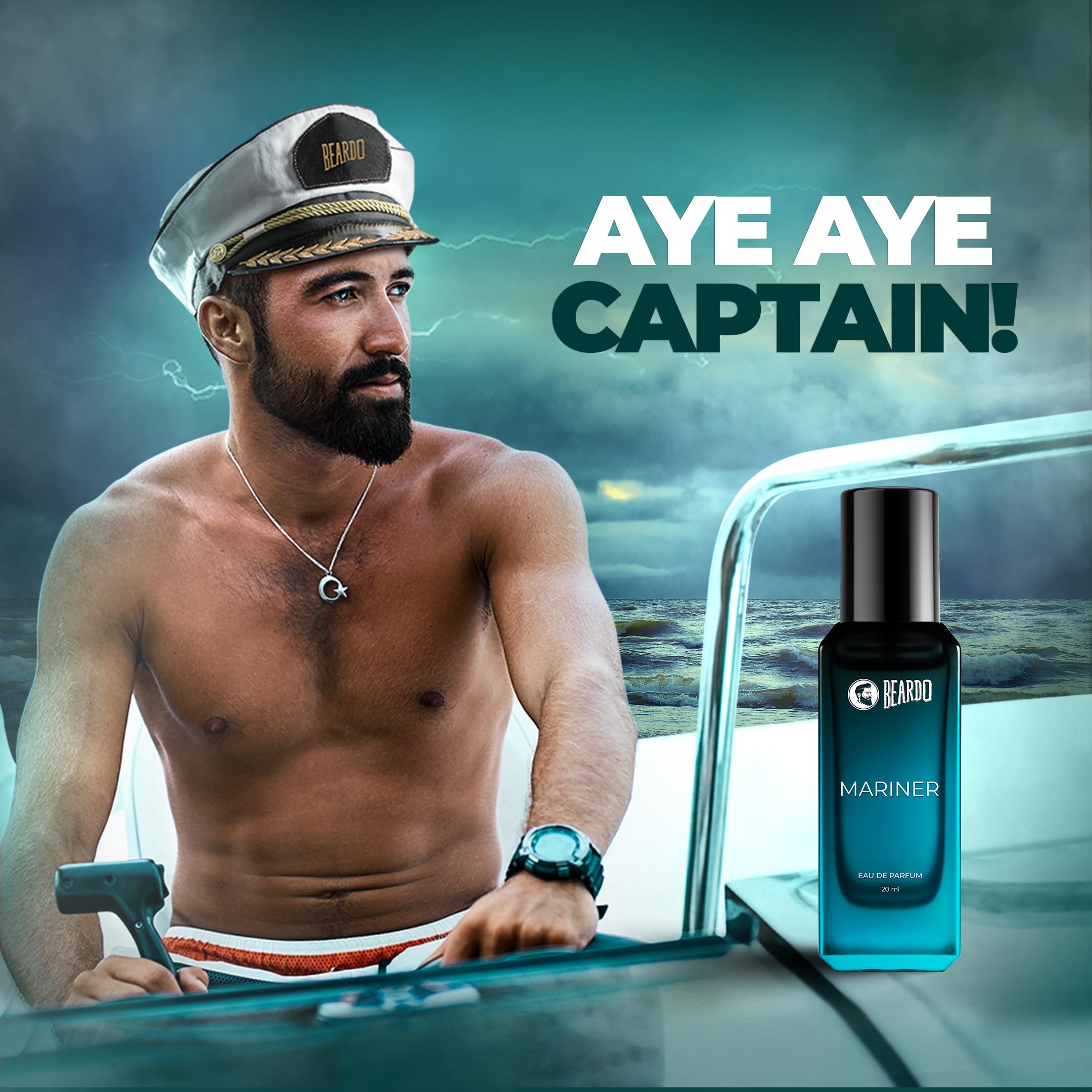 Beardo Mariner EDP for Men, 20ml |Valentine's Day Gift for Boyfriend, Husband | Eau De Parfum|Long Lasting Perfume for Men | Day Time Fragrance Body Spray For Men|Fresh, Aqua Notes perfume from BEARDO