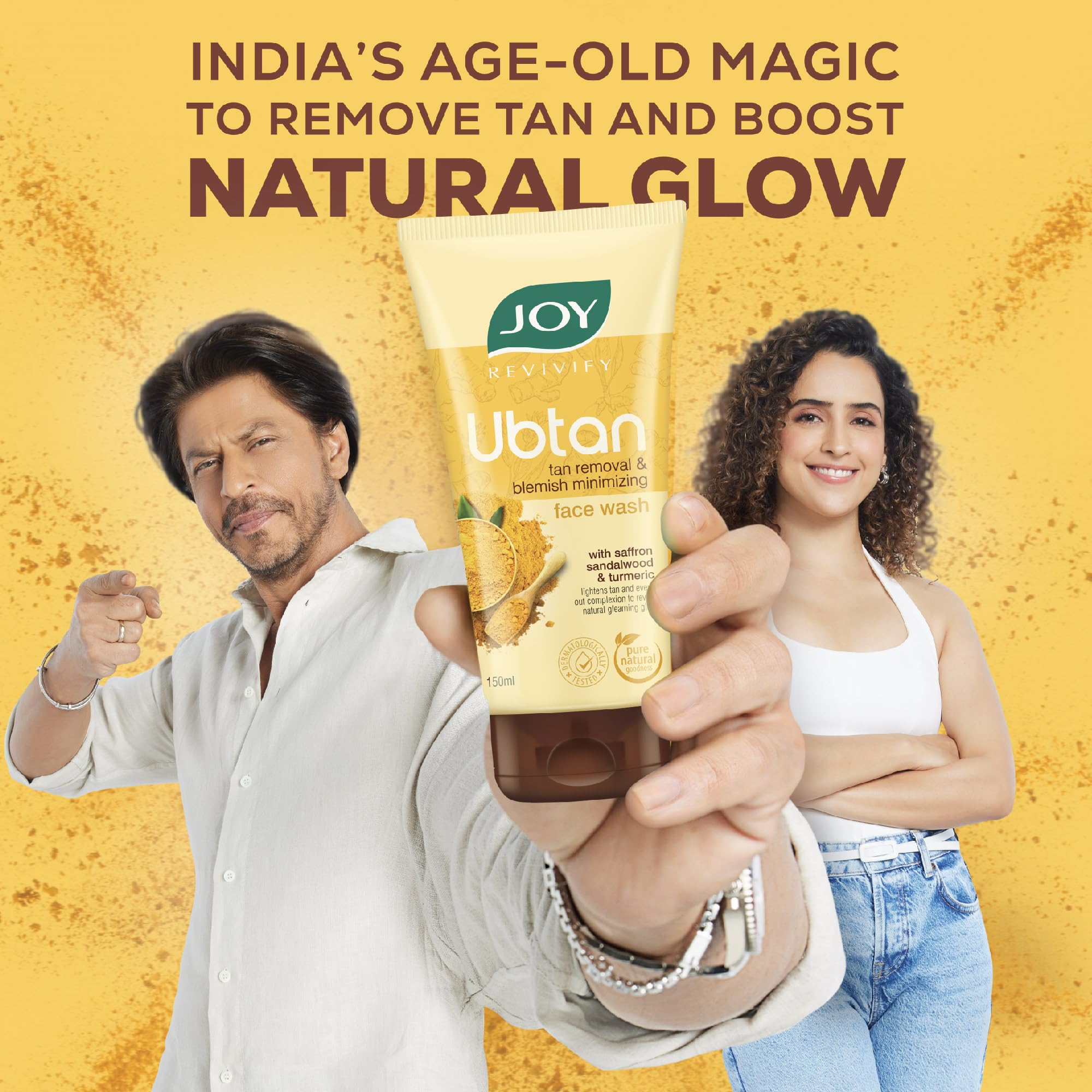 Joy Tan Removal Ubtan Face Wash For Bright & Glowing Skin (150ml) | Natural Face Wash with Turmeric & Saffron for Acne & Tan Removal | Face Wash for Men & Women  from JOY