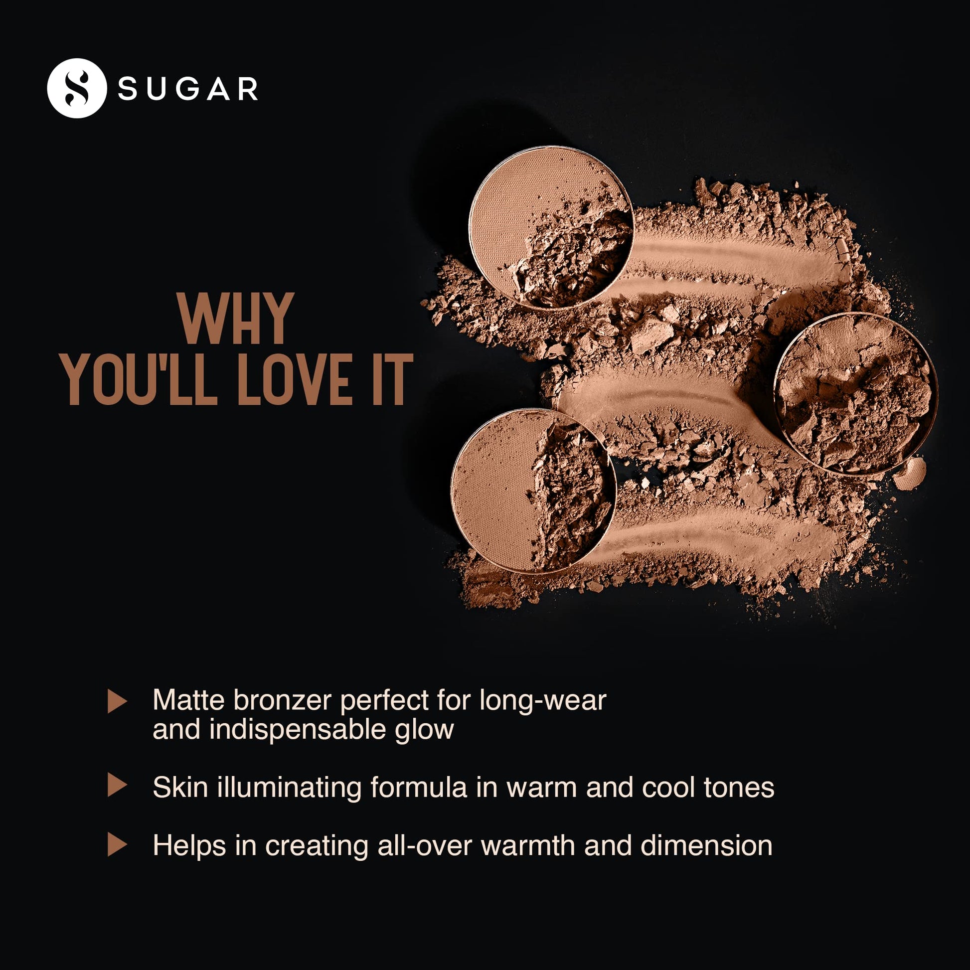SUGAR Cosmetics Contour De Force Mini Bronzer - 02 Woody Wonder (Warm Brown)  from SUGAR Cosmetics