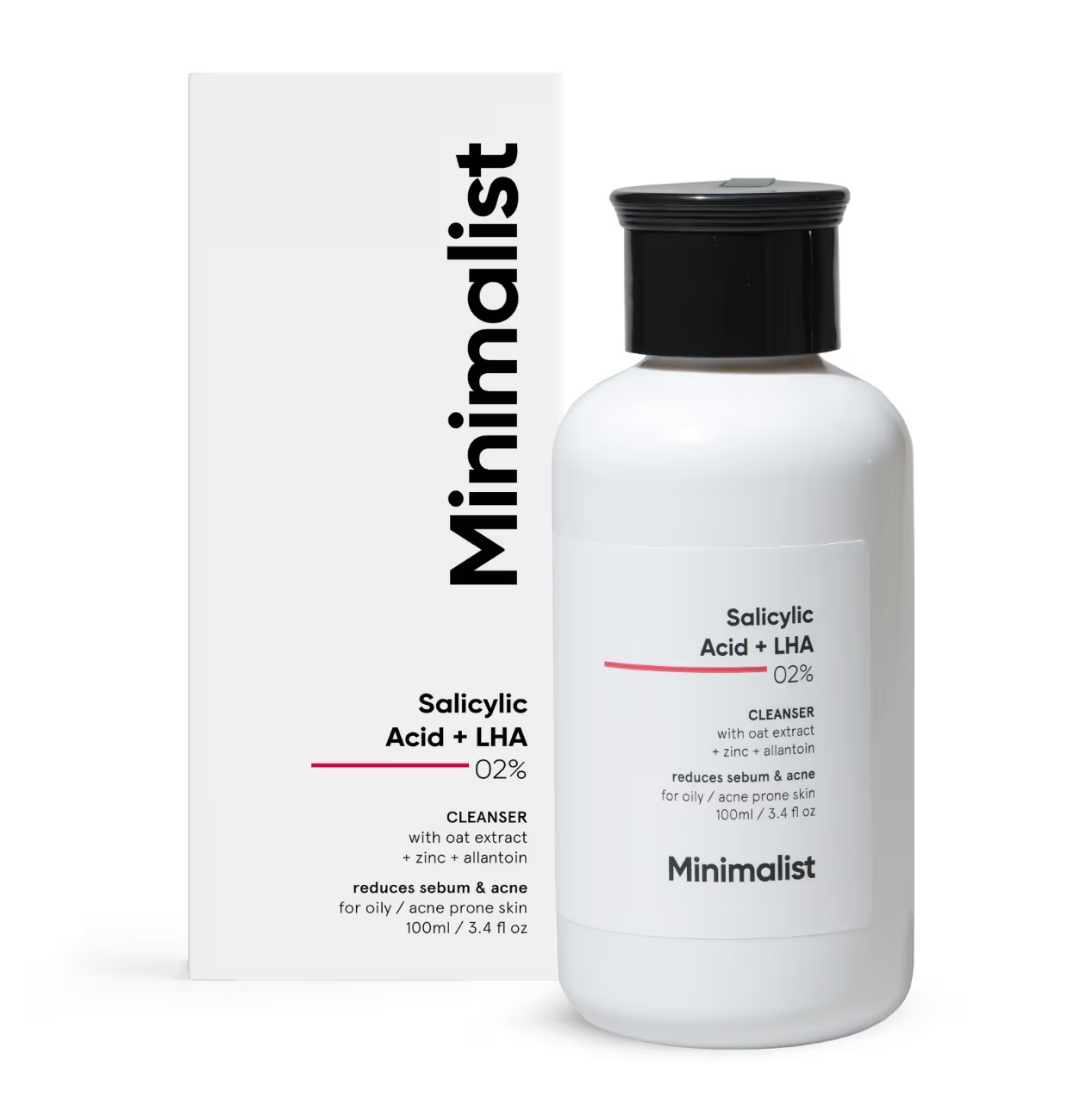 Minimalist 2% Salicylic Acid + LHA Face Cleanser With Zinc For Reducing Sebum & Acne (100 ml) cleanser from HAVIN