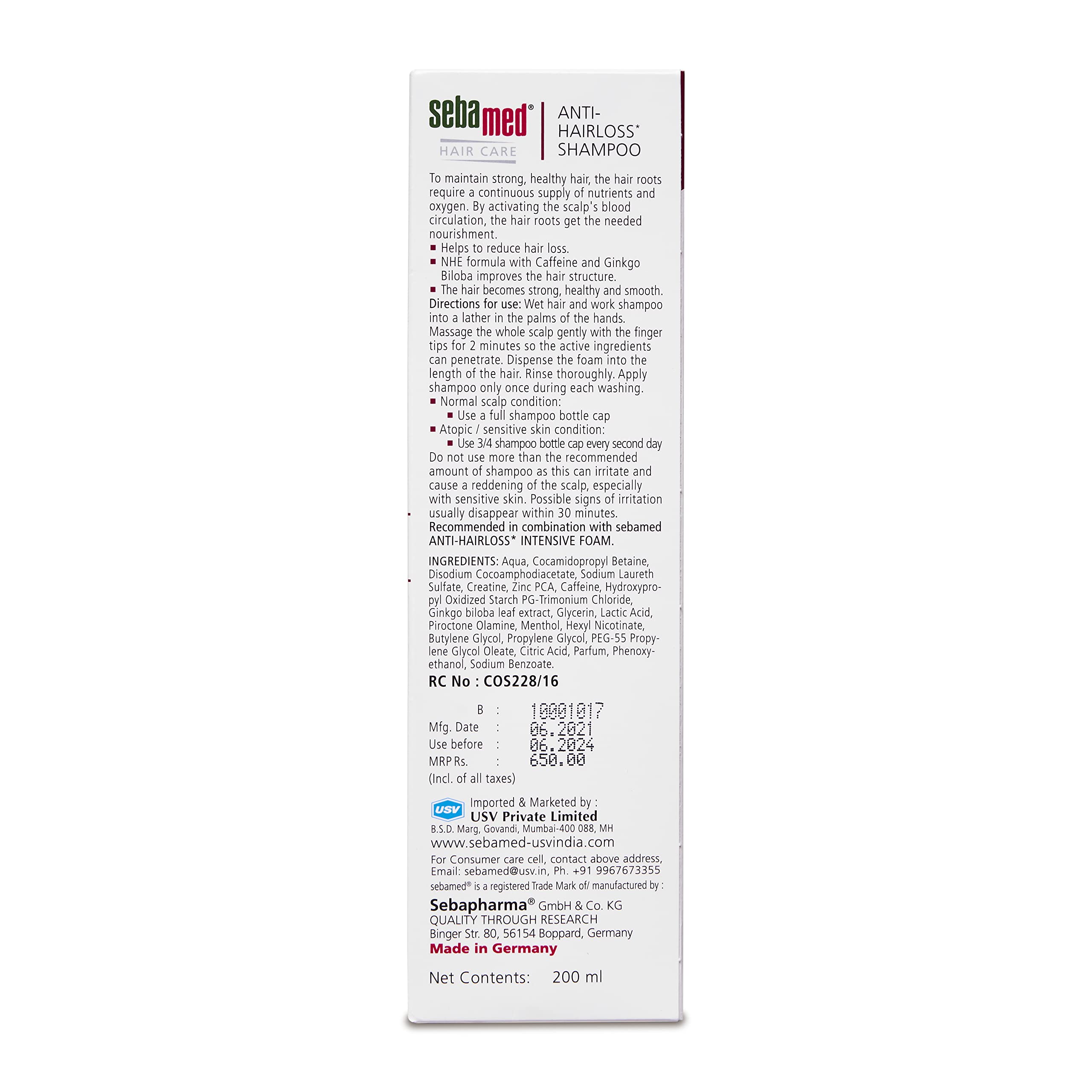 Sebamed Anti- Hairloss Shampoo 200Ml|Ph 5.5|Reduces Hairloss|Caffeine&Gingko Biloba|All Hair Types  from SebaMed