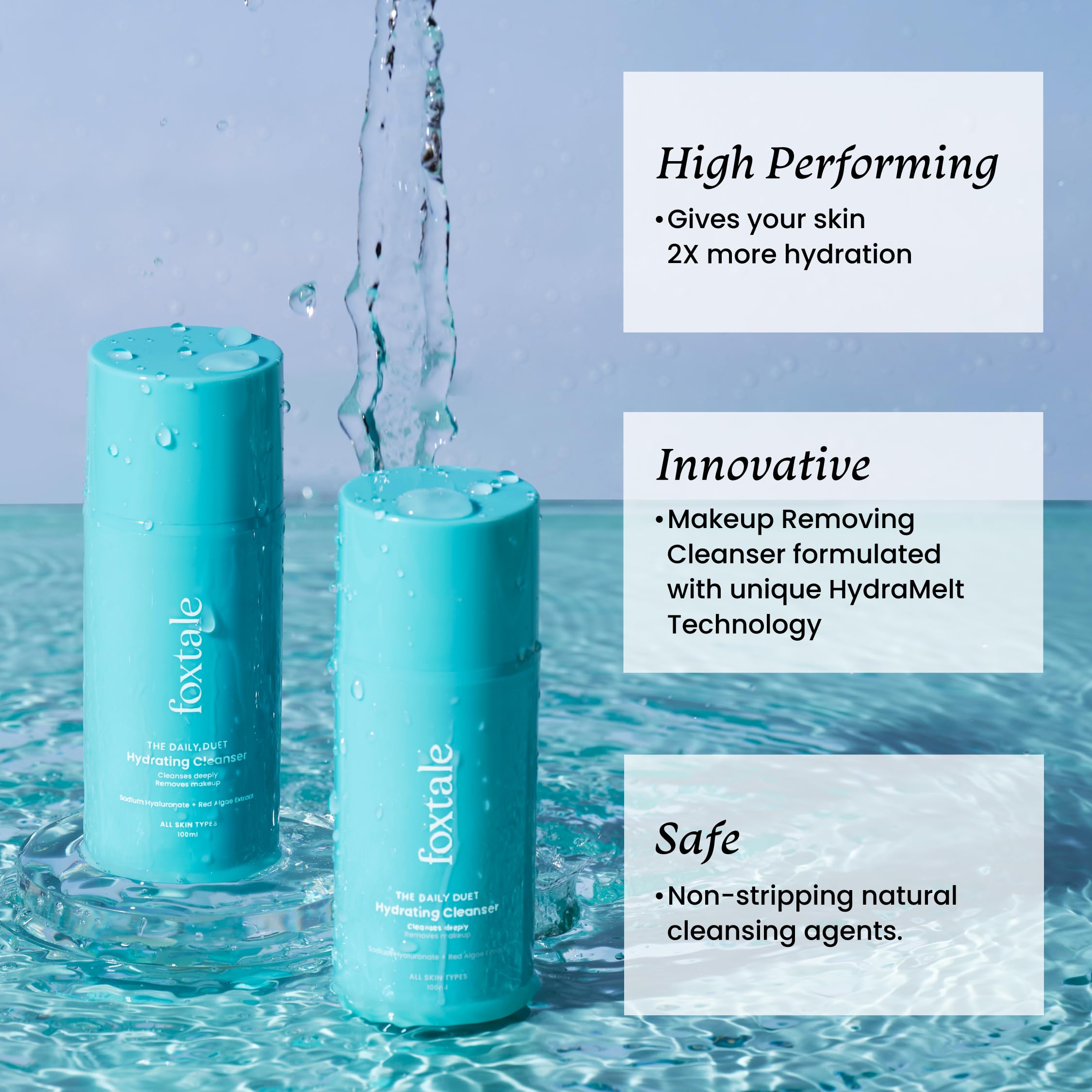 Foxtale Hydrating Face Wash with Hyaluronic Acid, Vitamin B5 for Women, Men | Pore Cleansing | Dirt Control | Makeup Remover | Cleanser For All Skin Types - 100 ml  from FoxTale