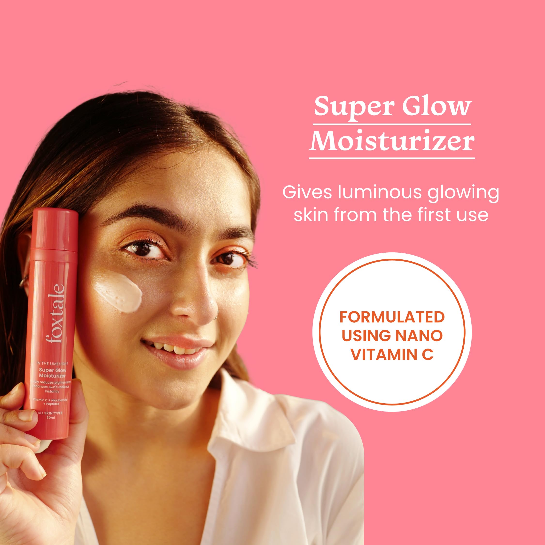 Foxtale Vitamin C Super Glow Moisturizer with Niacinamide, Squalene for Instant Brightening, Hydration & Glowing Skin | Reduces Dark Spots, Uneven Skin Tone, Pigmentation Women, Men - 50ml  from FoxTale