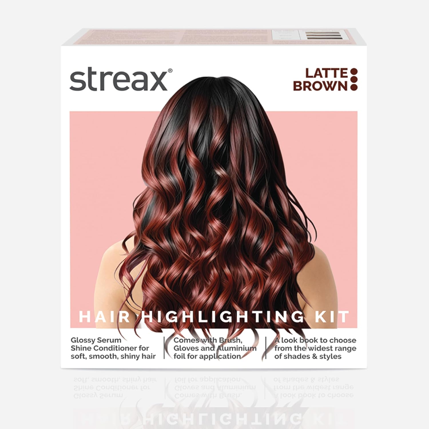 Streax Hair Colour Highlight Kit | Brown Hair Colour, Latte Brown - Pack of 1 I Enriched with Walnut & Argan Oil I Hair Colour for Women | Rich, vibrant, Easy to use, DIY Application  from Streax