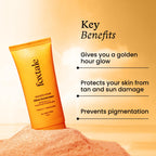 Foxtale Glow Sunscreen SPF 50 PA++++ Lightweight with Vitamin C and Niacinamide | Fast Absorbing | UVA and UVB filters Prevents Tanning | No White Cast | Non-Greasy | For Men & Women | All Skin Types - 50 ml sunscreen from FoxTale