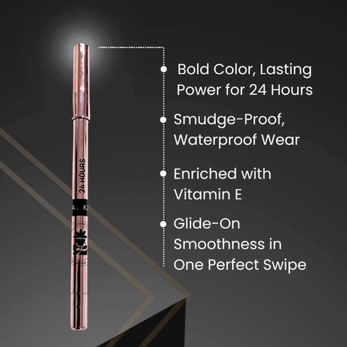 BOBI 24 Hours Kajal For Eyes | Smudgeproof Waterproof Formula | Deep Black Pigment | Cruelty-Free Paraben-Free | Smooth Application | Long Lasting Wear-1.5 gm