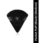 PAC Pocket Puff Black - Medium Size, 99% Soft Natural Cotton, Less Product Wastage, Even Application