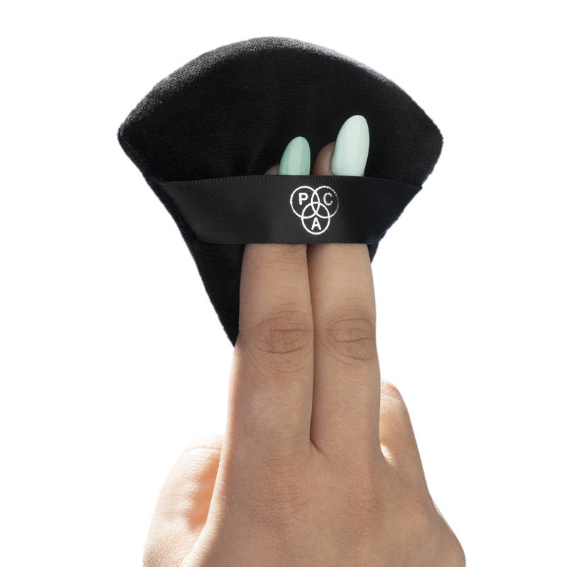 PAC Pocket Puff Black - Medium Size, 99% Soft Natural Cotton, Less Product Wastage, Even Application