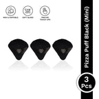 PAC Pizza Puff Black Mini - 99% Soft Natural Cotton, Ideal for Under Eyes & Precise Application