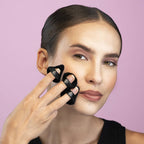 PAC Pizza Puff Black Mini - 99% Soft Natural Cotton, Ideal for Under Eyes & Precise Application